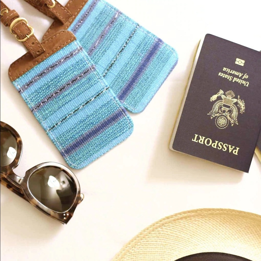 The Little Market | Malibu Leather/Woven Luggage Tag 🏝